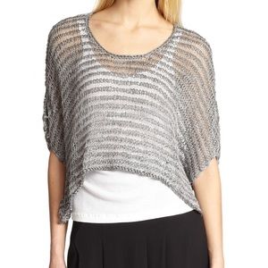 Eileen Fisher Open Weave Sweater Boxy Crop Large